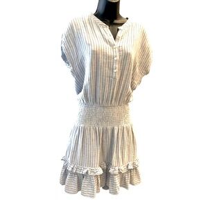 Heartloom  womens mini dress light  grey cotton pinstripe  M